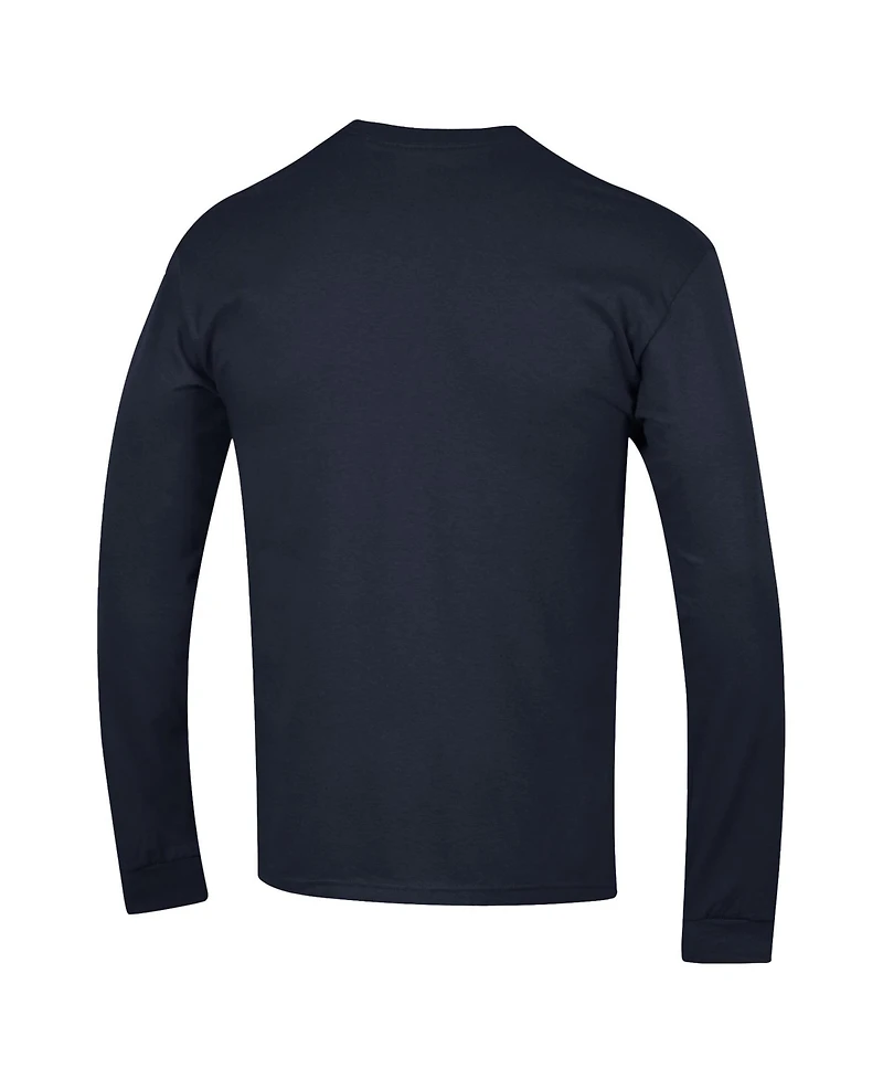 Champion Men's Navy Virginia Cavaliers Arch Over Logo 2-Hit Long sleeves T-Shirt