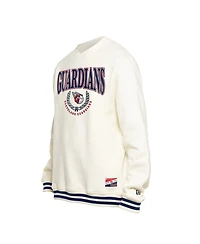 New Era Men's White Cleveland Guardians Throwback Sweatshirt