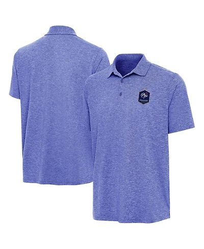 Antigua Men's Heather Royal France National Team Triple Shot Polo Shirt