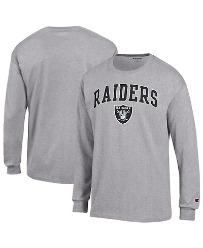 Champion Men's Gray Las Vegas Raiders Arch Over Logo Long sleeves T-Shirt