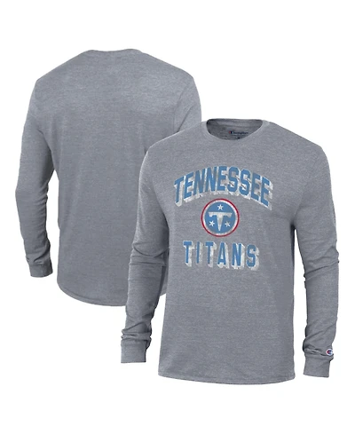 Champion Men's Charcoal Tennessee Titans Ultimate Tri-Blend Long sleeves T-Shirt