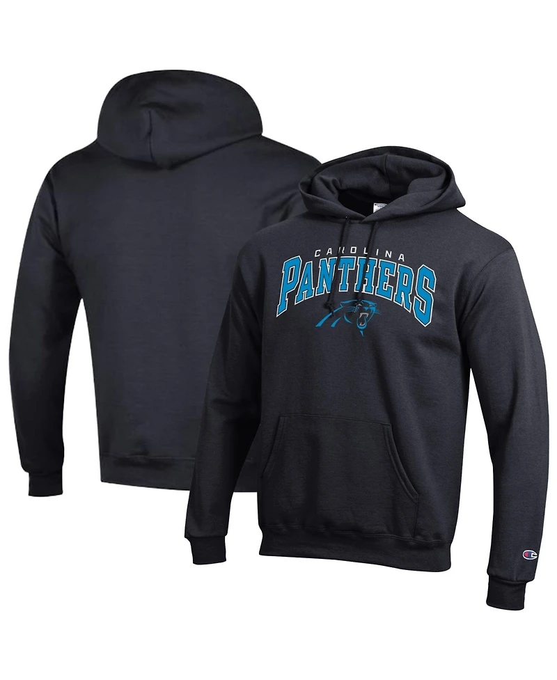 Champion Men's Black Carolina Panthers Power Blend Arch over Logo Hoodie