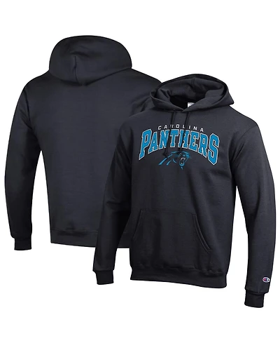 Champion Men's Black Carolina Panthers Power Blend Arch over Logo Hoodie