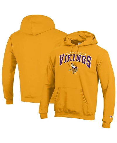 Champion Men's Gold Minnesota Vikings Power Blend Arch over Logo Hoodie