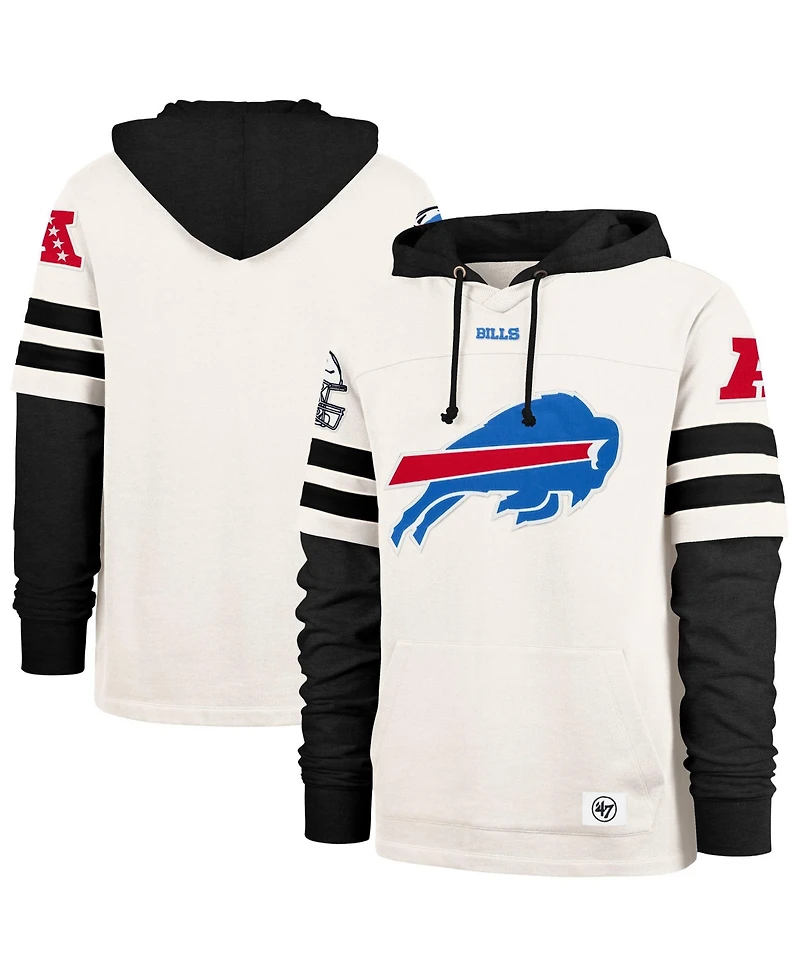 '47 Brand Men's Cream Buffalo Bills Split Zone Cornerback Duo Lacer Hoodie