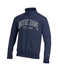 Champion Men's Navy Notre Dame Fighting Irish Powerblend Quarter-Zip Pullover Sweatshirt