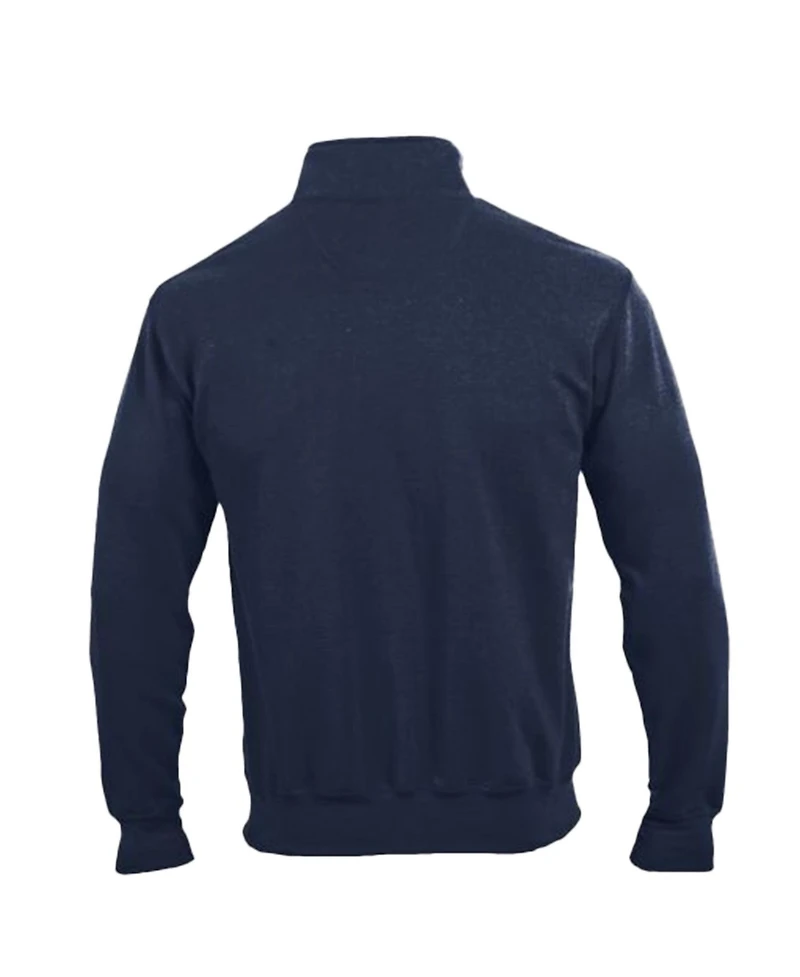 Champion Men's Navy West Virginia Mountaineers Powerblend Quarter-Zip Pullover Sweatshirt