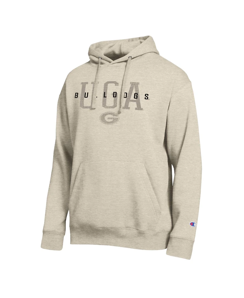 Champion Men's Oatmeal Georgia Bulldogs All-Star Neutral Stack Hoodie