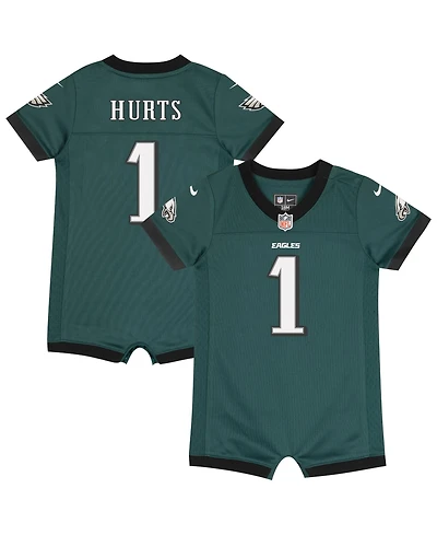 Nike Baby Boys and Girls Jalen Hurts Midnight Green Philadelphia Eagles Romper Jersey