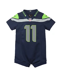 Nike Baby Boys and Girls Jaxon Smith-Njigba Navy Seattle Seahawks Romper Game Jersey
