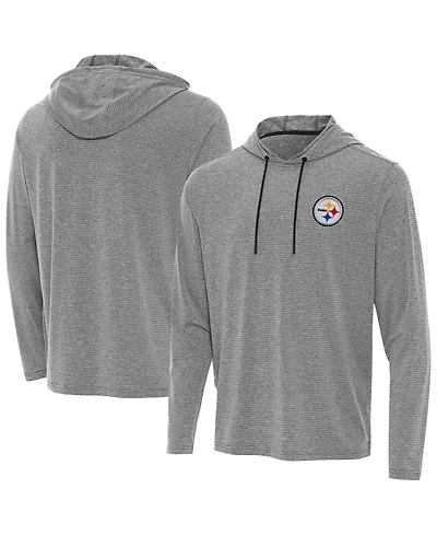Antigua Men's Heather Black Pittsburgh Steelers Changeover Hoodie