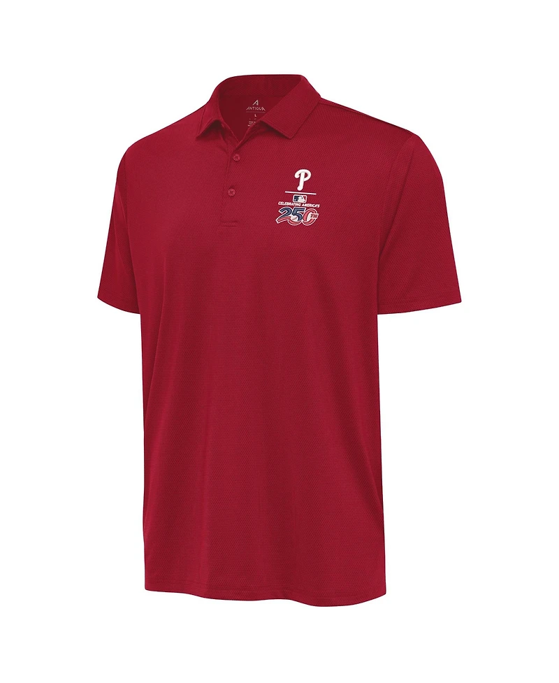 Antigua Men's Red Philadelphia Phillies Celebrating America's 250th Ellipse Polo Shirt