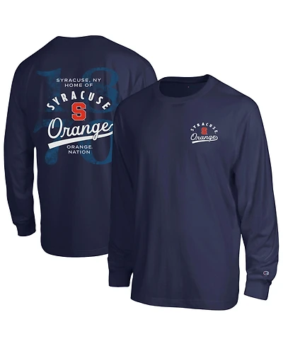 Champion Men's Navy Syracuse Orange Laminated All-Star Long sleeves T-Shirt