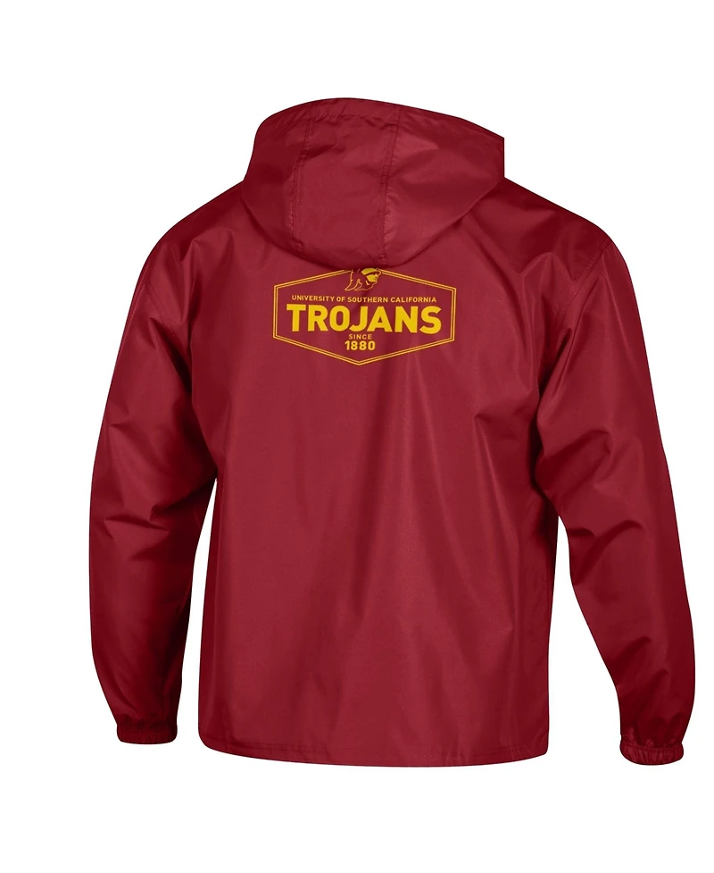 Champion Men's Cardinal Usc Trojans Delay Packable Half-Zip Jacket