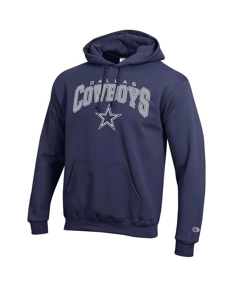 Champion Men's Navy Dallas Cowboys Power Blend Arch over Logo Hoodie