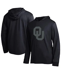Champion Men's Black Oklahoma Sooners Tonal All-Star Long sleeves Hooded T-Shirt