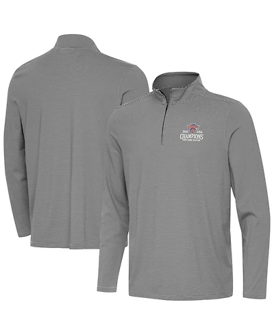 Antigua Men's Black New York Knicks 2026 Nba Finals Champions Wordmark Twine Quarter-Zip Pullover Sweatshirt