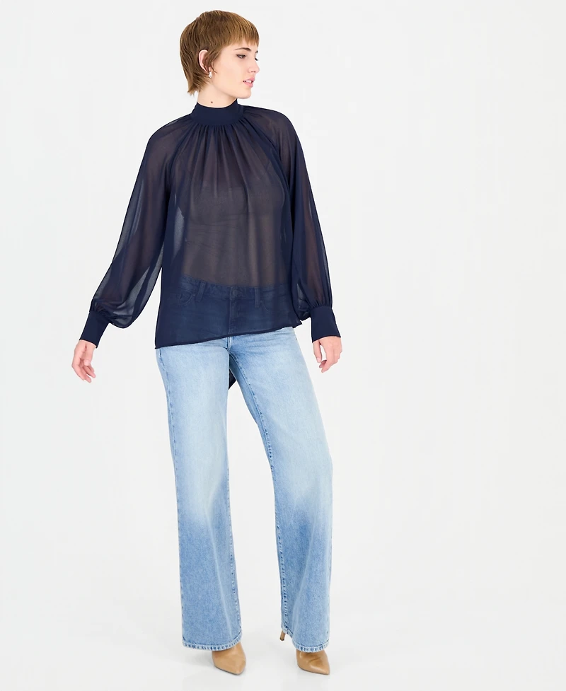Guess Women's Audrine Printed Tie-Neck Blouse