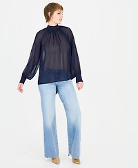 Guess Women's Audrine Printed Tie-Neck Blouse