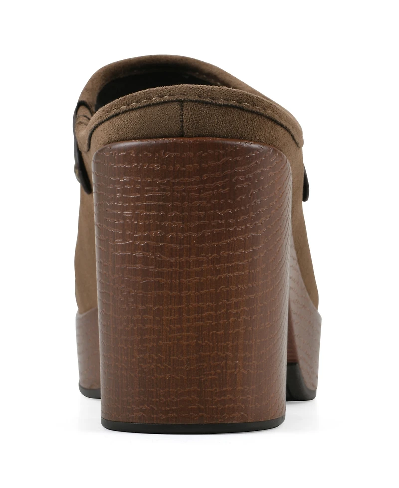 White Mountain Women's Barleys Platform Heel Mule Clogs