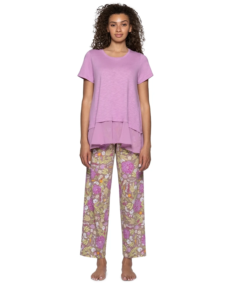 Hue Women's Harvest Floral Pull-On Relaxed-Fit Lounge Pants