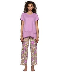 Hue Women's Harvest Floral Pull-On Relaxed-Fit Lounge Pants