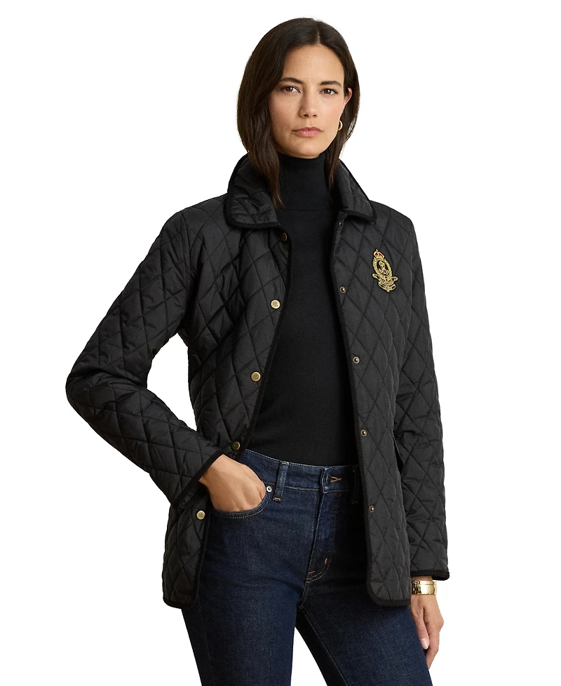 Lauren Ralph Women's Crested Quilted Jacket