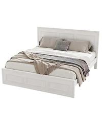 Streamdale Furniture Queen Size Wood Bed with Adjustable Headboard and Frame