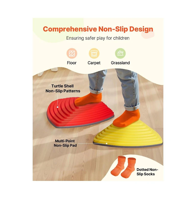 Slickblue Balance Stepping Stones Non-Slip Sensory Set, 220 lb. Capacity, Ages 3+