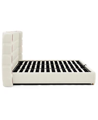 Streamdale Furniture King Size Waffle Wingback Gas Lift Storage Bed