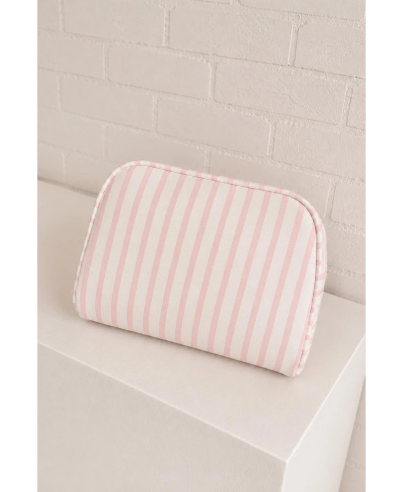 Untamed Petals Women's Flower Girl Striped Cosmetic Bag
