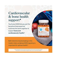 Youtheory K2D3 Bone and Heart Health Support Combines Vitamin D3 and Vitamin K2 Dairy, Soy and Gluten Free Peach, 60 Vegetarian Gummies