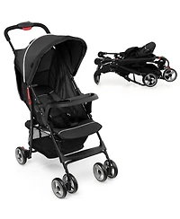 Toddler Travel Stroller for Airplane with Adjustable Backrest and Canopy