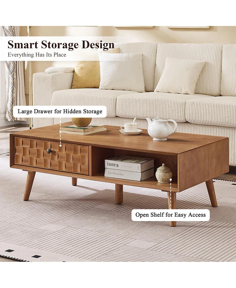 Streamdale Furniture Coffee Table with Storage for Living Room