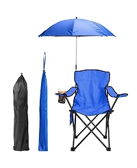 Zeny Camping Chair with Umbrella Lightweight Foldable Outdoor Cup Holder Detachable Sun Canopy Carrying Bag