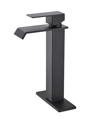 Thirtypeachy Single Handle Waterfall Bathroom Sink Faucet, High Arc Stainless Steel Vanity Tap