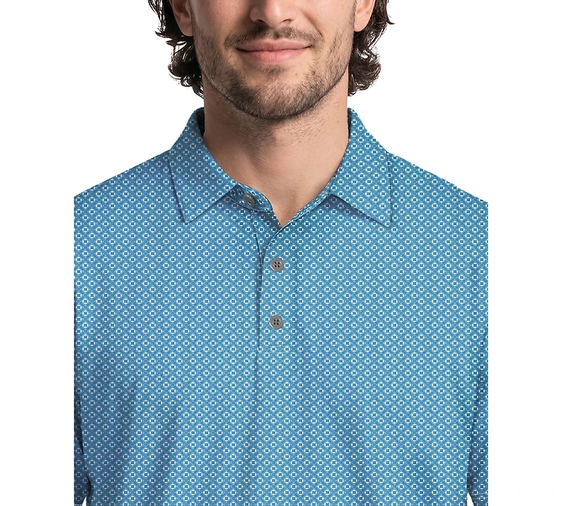 Pga Tour Men's Essential Geo Printed Regular-Fit Polo Shirt
