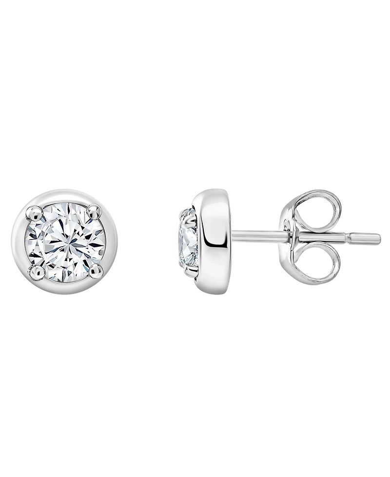 Macy's Lab-Grown White Sapphire (3/4 ct. t.w.) Stud Earrings in Sterling Silver