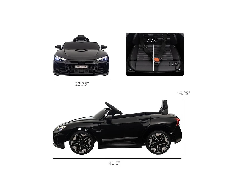 Yobtop Audi Rs E-tron Gt 12V Licensed Remote-Control Electric Ride-On Car, 55 lb. Capacity, Ages 3+