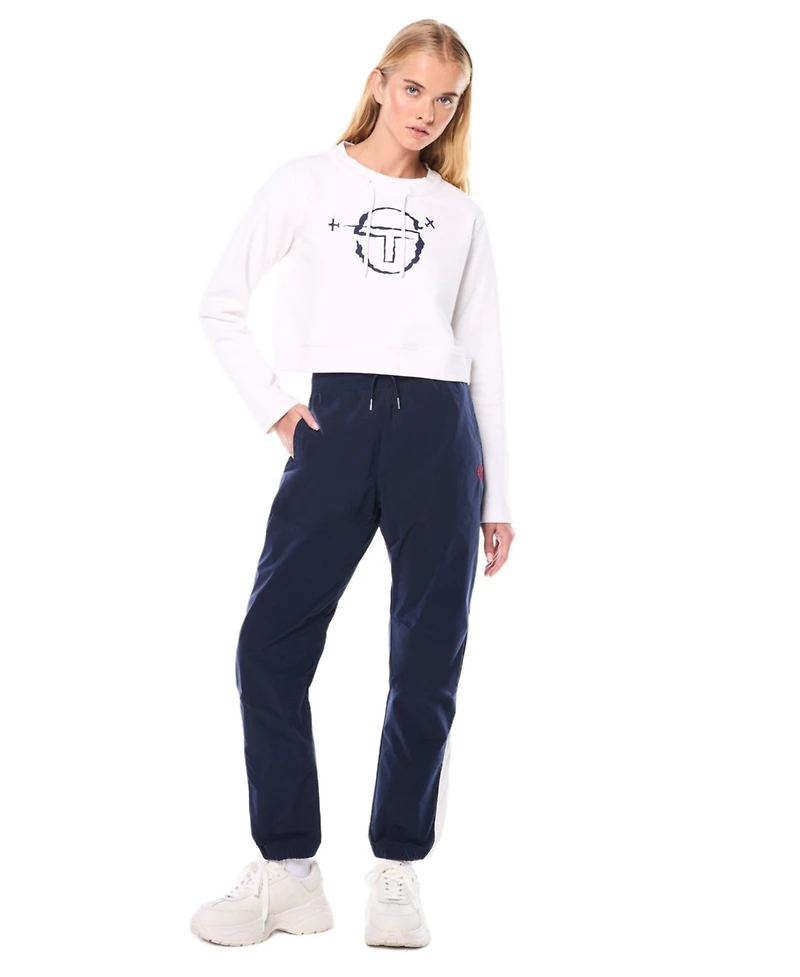 Sergio Tacchini Women's Piano Long-Sleeve Crop Crewneck Sweatshirt