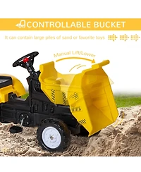 Sevorley Ride-On Excavator Tractor with Manual Bucket, Pedal Drive, 77 lbs. Capacity, Ages 3-6