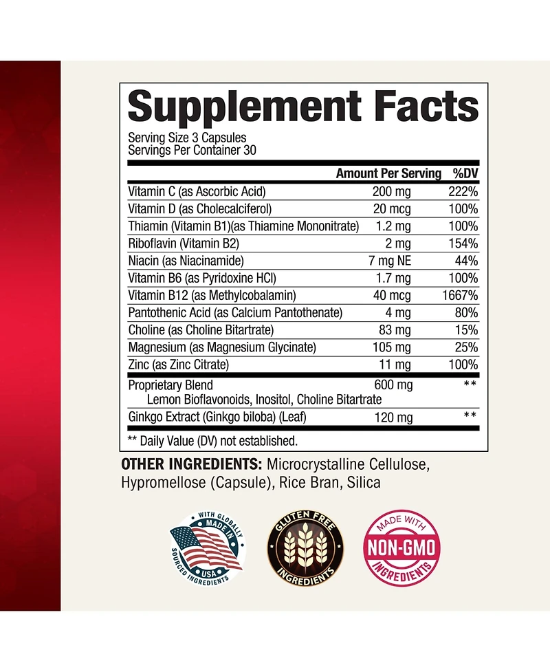 BioSchwartz Ear Support Formula with Vitamins C, D, B1 and Lemon Bioflavonoid Complex, 90 Capsules