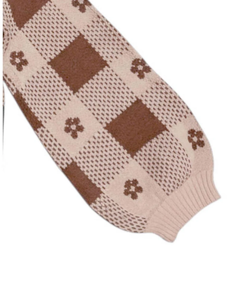 Hope & Henry Little and Big Girls' (Xxs-l) Organic Bow Detail Intarsia Sweater