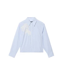 Mint Velvet Women's Long-Sleeve Stripe Embroidered Shirt