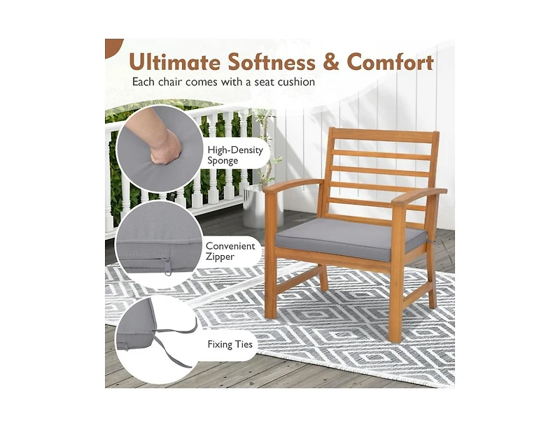 Boyel Living 3 Pieces Outdoor Furniture Set with Soft Seat Cushions