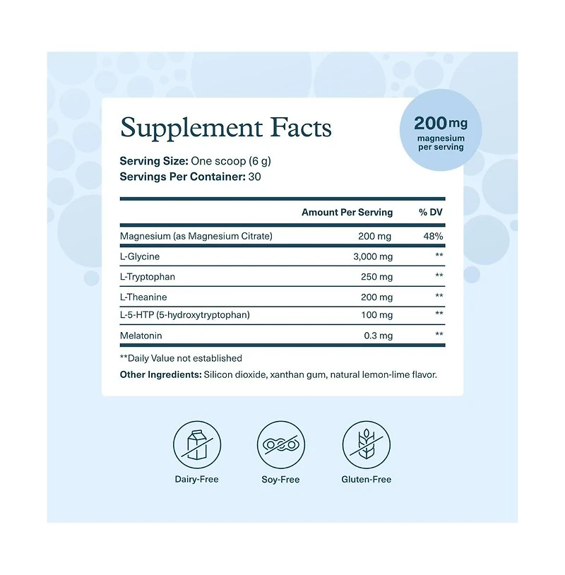 Youtheory Sleep Nighttime Powder Calm and Relaxation Support Melatonin, Magnesium, L-Theanine and L-Glycine Dairy, Soy, Gluten Free 6 Ounce