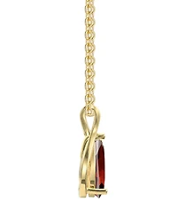 Macy's Garnet (1-1/5 ct. t.w.) & Diamond Accent (0.04 ct. t.w.) Pendant Necklace in 14k Yellow Gold