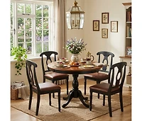 East West Furniture 5 Piece Dining Set Include a Dining Table and 4 Faux Leather Kitchen Chairs