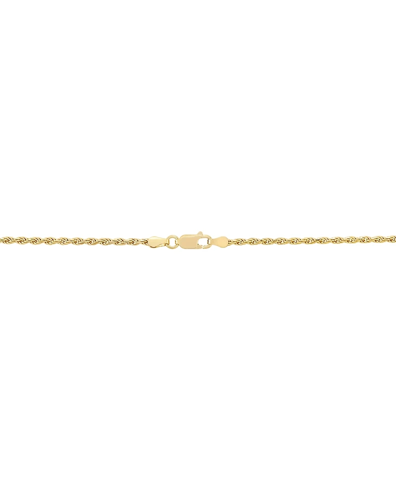 Italian Silver Solid Rope Chain Necklace in 18k Gold-Plated Sterling Silver