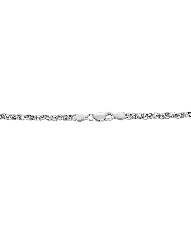 Italian Silver Solid Wheat Chain Necklace in Sterling Silver